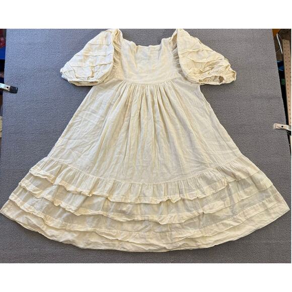 Etoile Isabel Marant Women's Size 1Cream Cotton Blend Ruffle Puff Sleeve Top - Picture 2 of 15